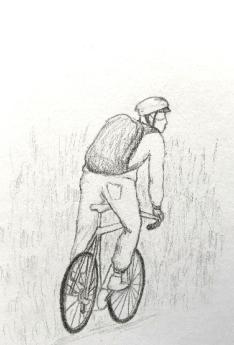 Dibujo a lápiz ciclista