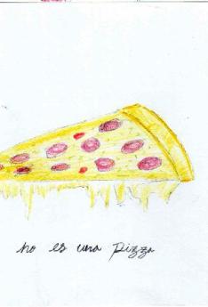Dibujo a color porción de pizza