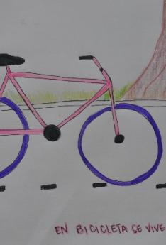 Dibujo a color bicicleta