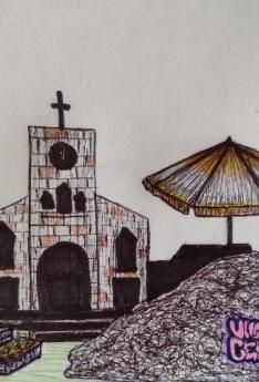 Dibujo a color de iglesia